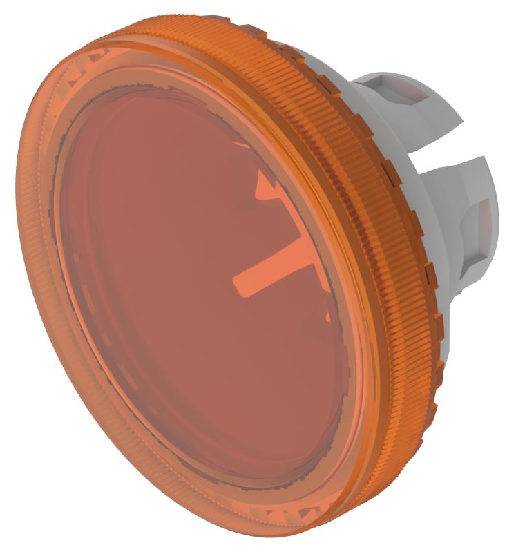 Indicator Lens Flat Style, Orange, 19.7mm diameter