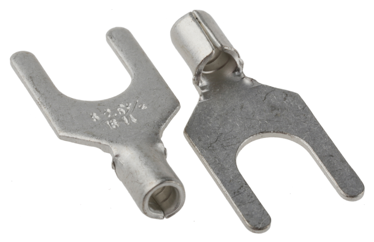 RS PRO Uninsulated Crimp Spade Connector, 1.5mm² to 2.5mm², 16AWG to 14AWG, M6 Stud Size