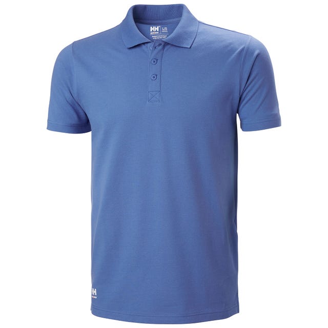 Helly Hansen Classic Blue 100% Cotton Polo Shirt, UK- L, EUR- L