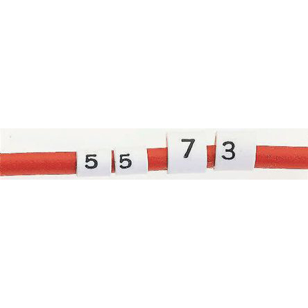 TE Connectivity Heat Shrink Cable Markers, White, Pre-printed "Earth", 2 → 6mm Cable, TRSA-1019/E/1/EARTH