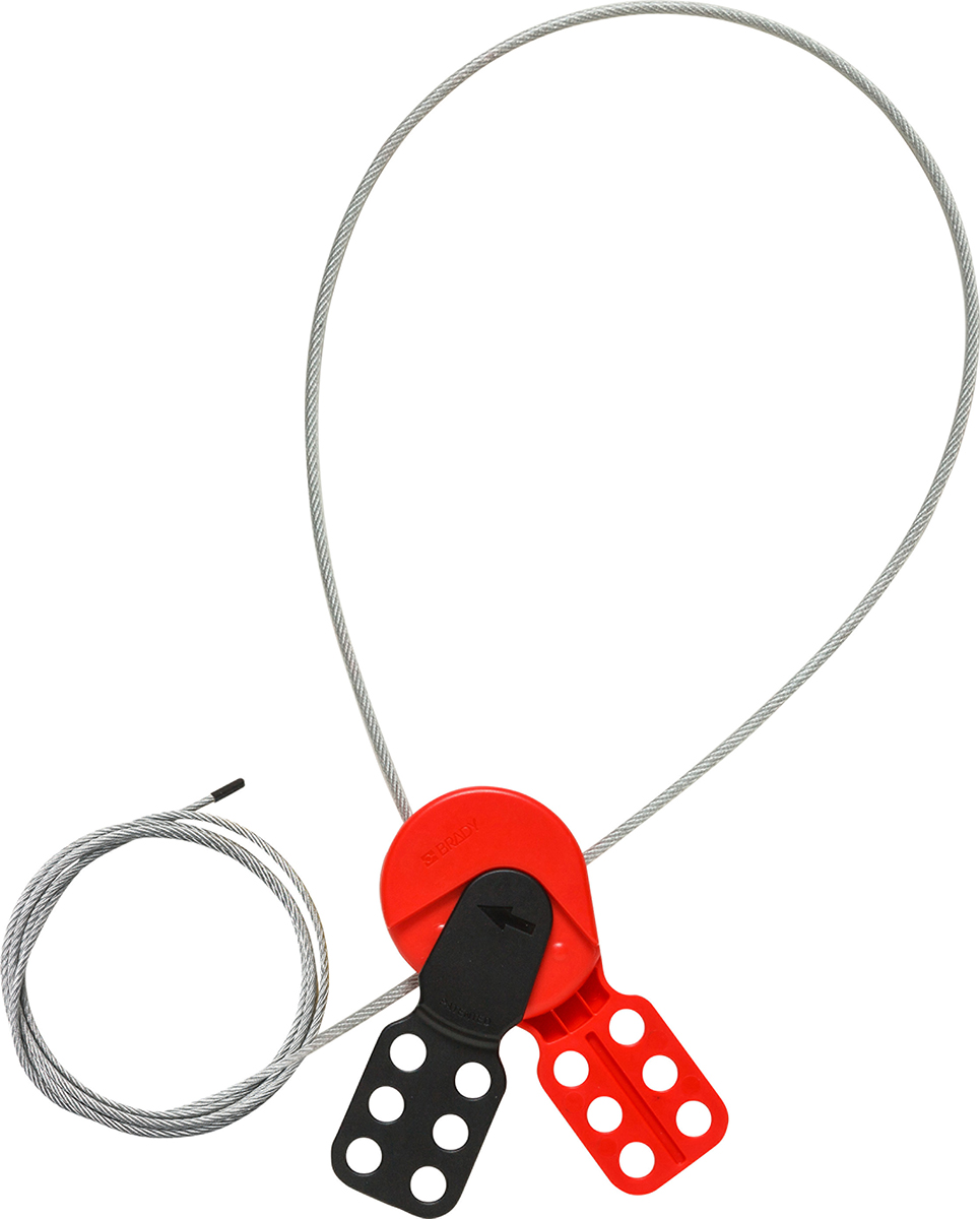 Brady Black, Red 6-Lock Polycarbonate Cable Lockout Devices, 9.40mm Shackle