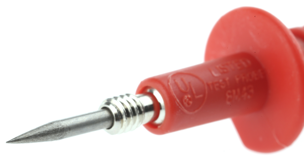 Mueller Electric Fixed Test Probe, 2mm Tip, 1kV, 20A