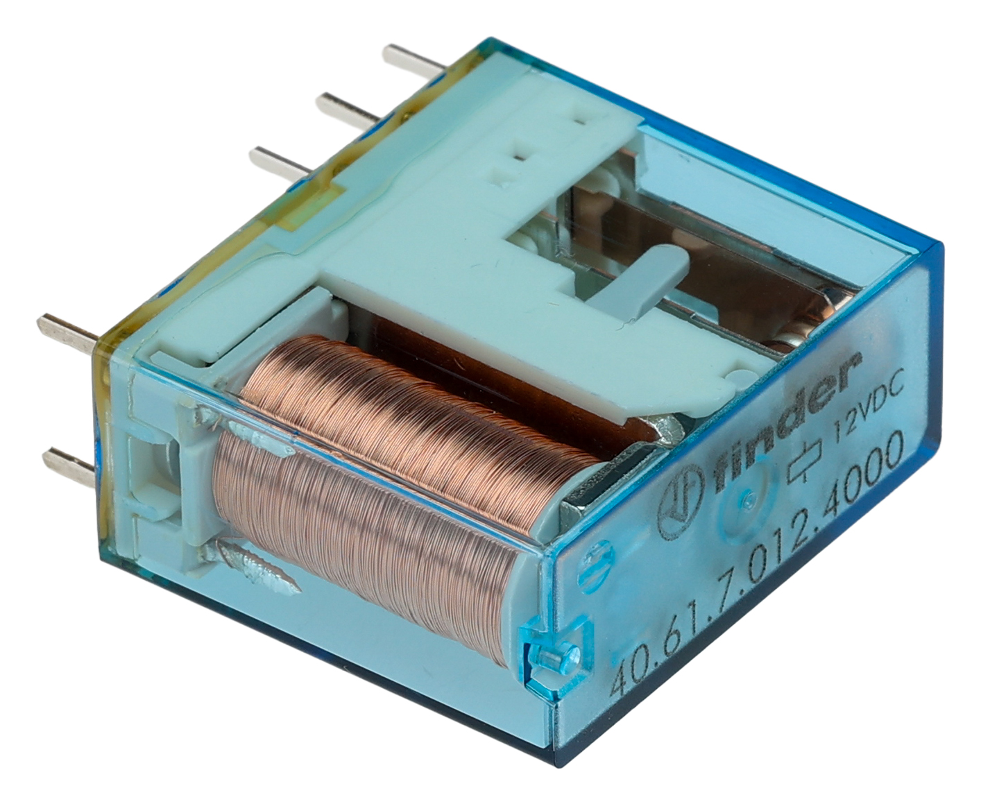 Finder PCB Mount Power Relay, 12V dc Coil, 16A Switching Current, SPDT