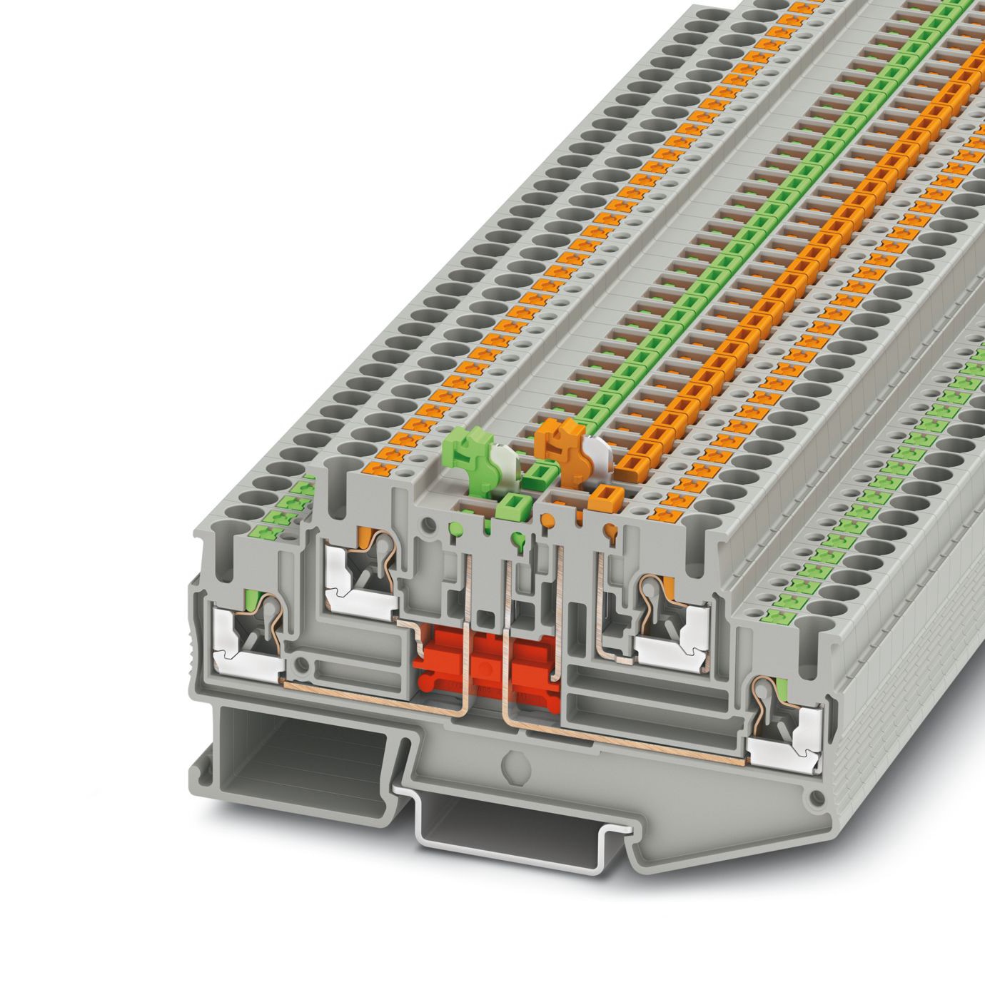 Phoenix Contact CLIPLINE PTT Series Grey Knife Disconnect Terminal Block, 2.5mm², 2-Level, Push In Termination