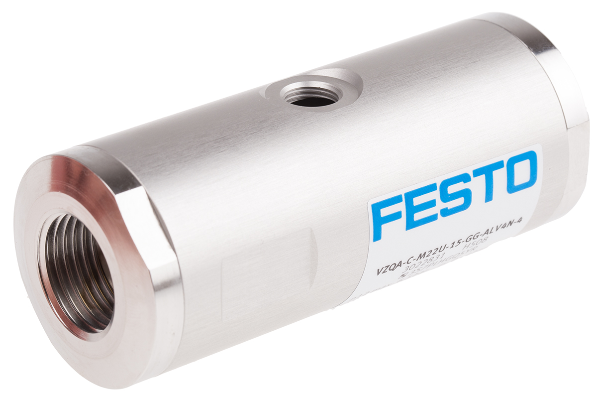 Festo VZQA Series Threaded Pinch Valve, G 1/2 Inlet Port x G 1/2 Female Outlet Port, 3022831