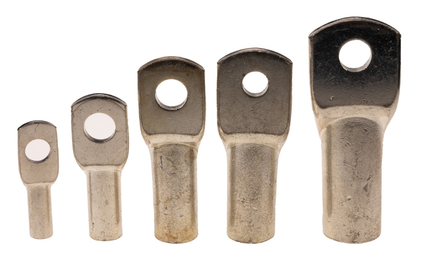 RS PRO Uninsulated Tubular Ring Terminal, 10.5mm Stud Size to 16mm² Wire Size, Brown