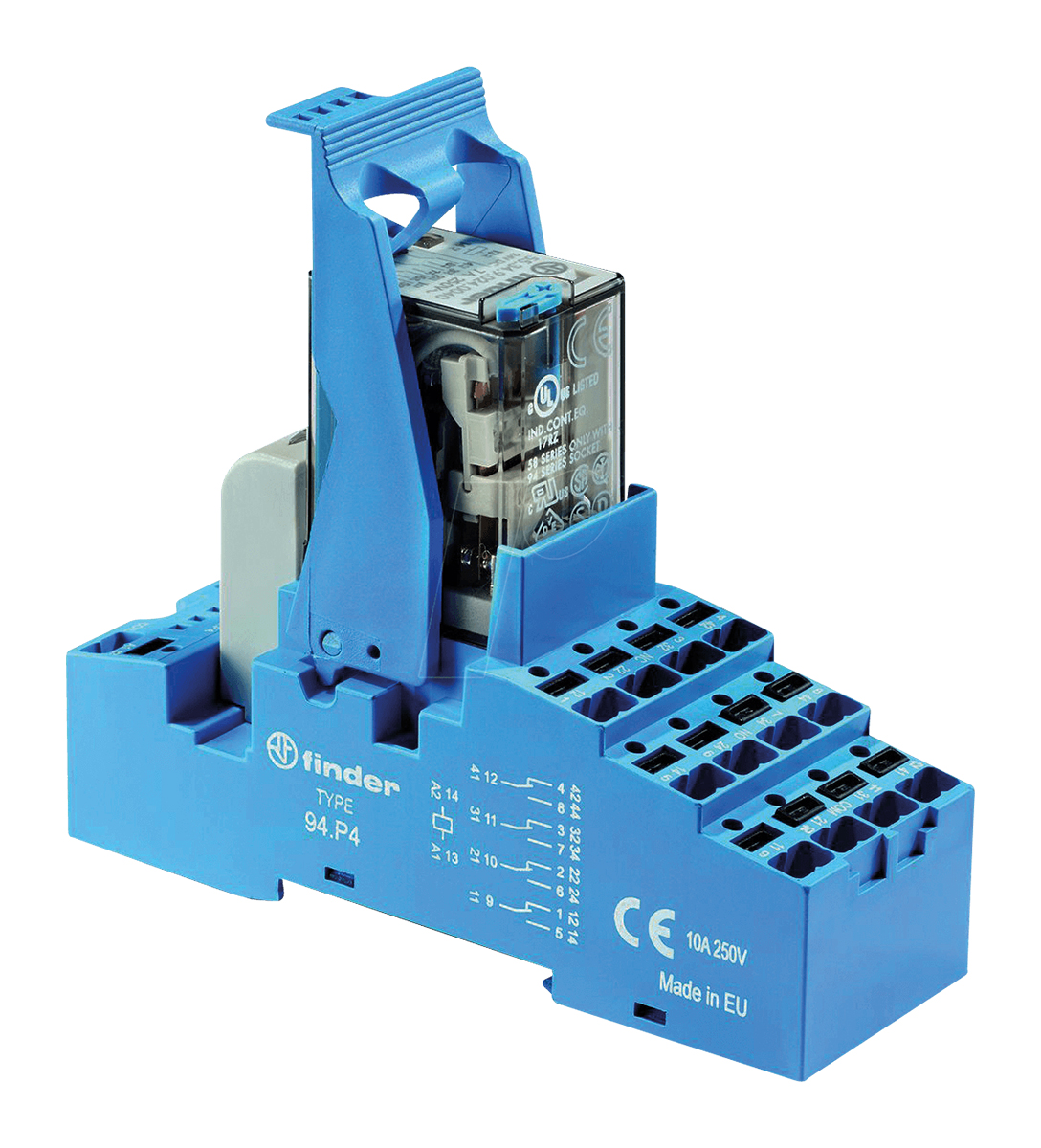 Finder 58 Series Interface Relay, DIN Rail Mount, 24V ac Coil, 4PDT, 4-Pole, 7A Load