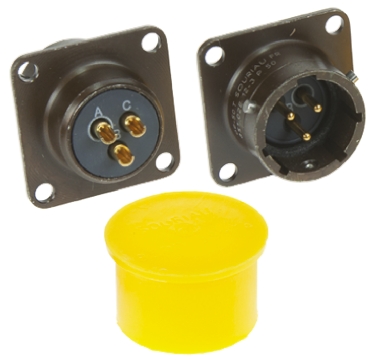 Souriau Sunbank by Eaton, 851, Copper Alloy 3 Way Panel Mount MIL Spec Circular Connector Receptacle, Pin