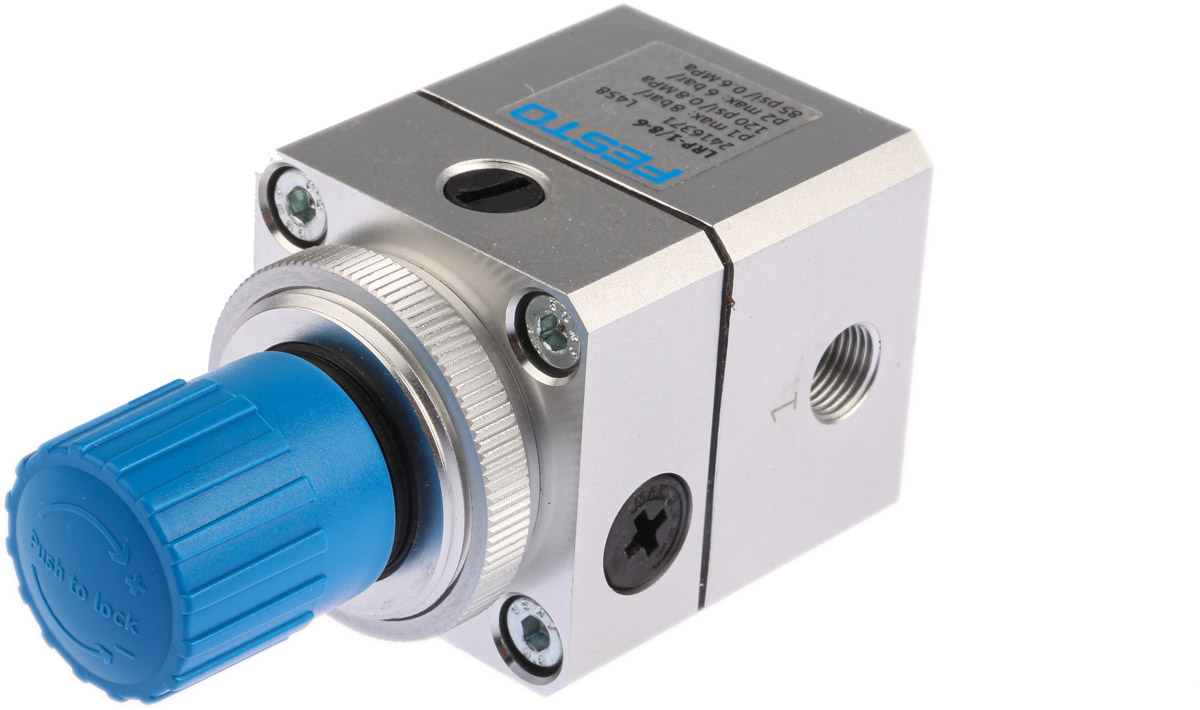 Festo G 1/8 Pneumatic Regulator - 0.1bar to 6bar, 1/8in, 8bar max. input, 2416371