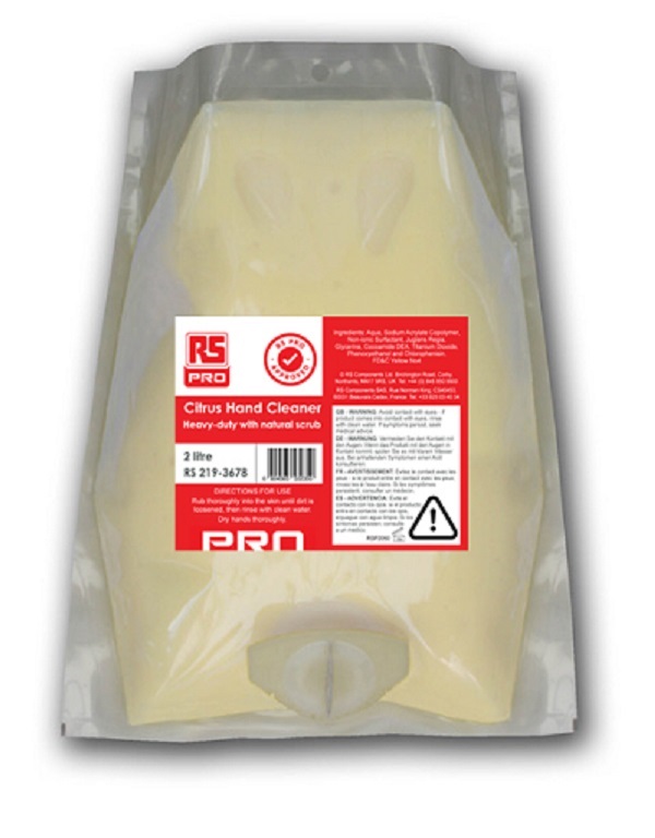 RS PRO Citrus Hand Cleaner with Natural Scrub - 2 L Pouch