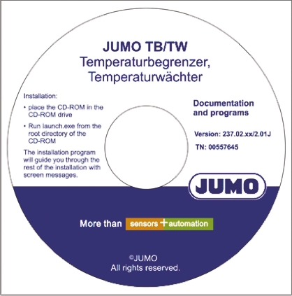Jumo Temperature Control Software for use with 701160 Temperature Limiter