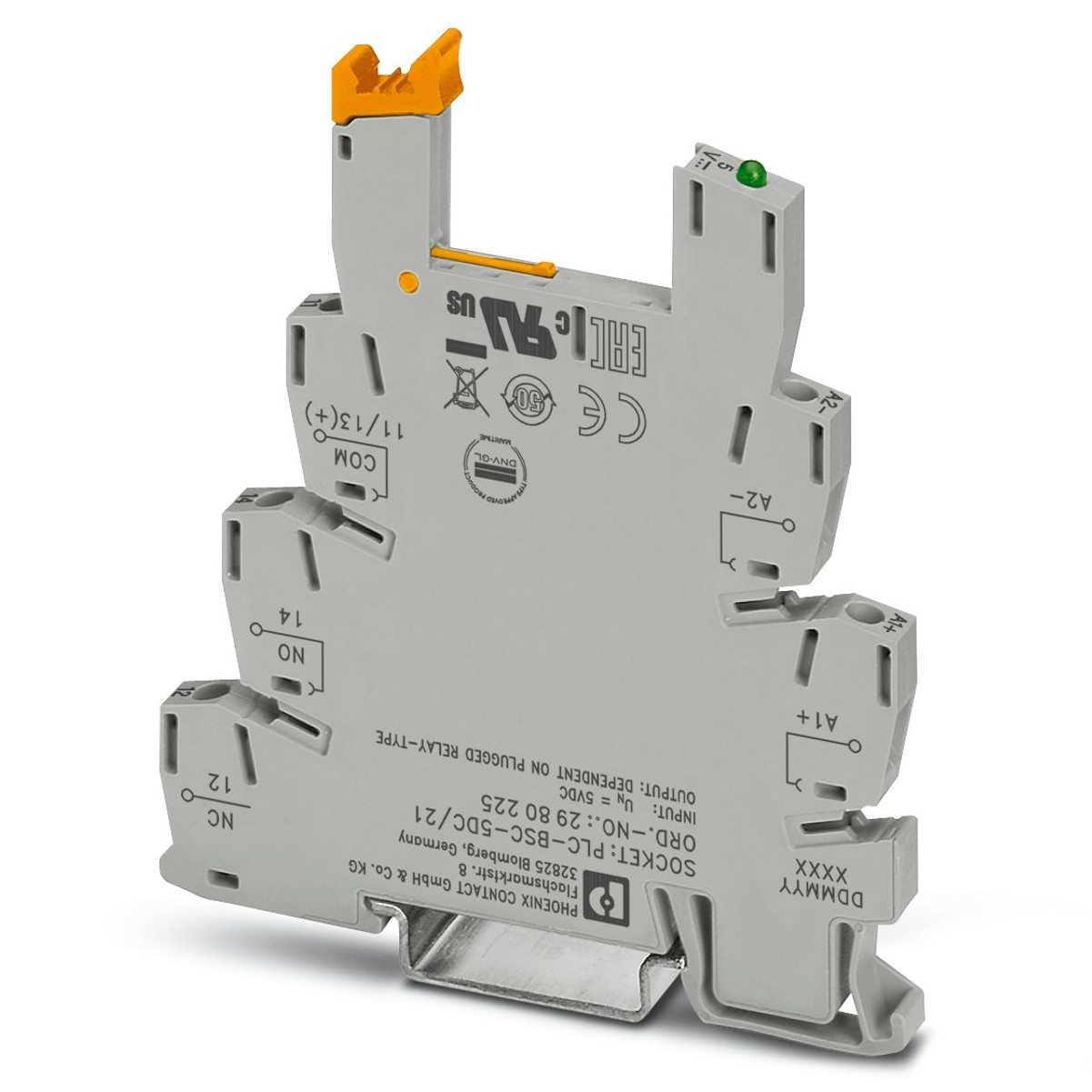Phoenix Contact 5V dc Relay Socket, for use with PLC Series