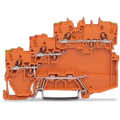 WAGO 2000-5377/101-000 TOPJOB S Series Orange, 1mm², 3-Level, Push-In Cage Clamp Termination