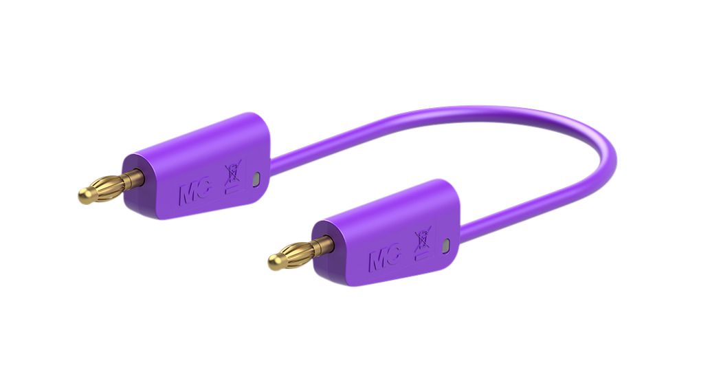 Staubli Test lead, 32A, 30 → 60V, Violet, 50cm Lead Length