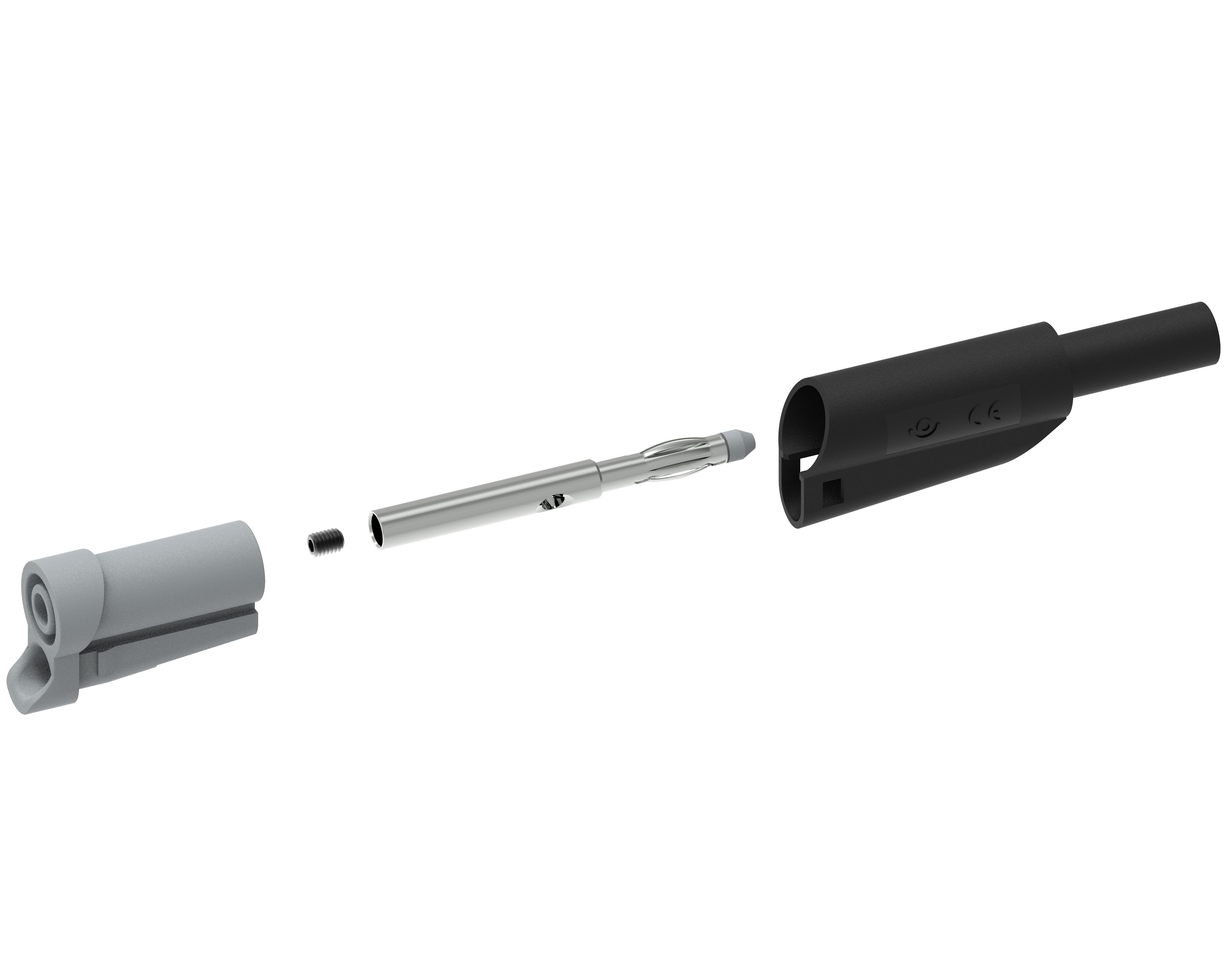 Electro PJP Black Male Banana Plug, 4 mm Connector, Screw Termination, 20A, 1kV, Nickel Plating