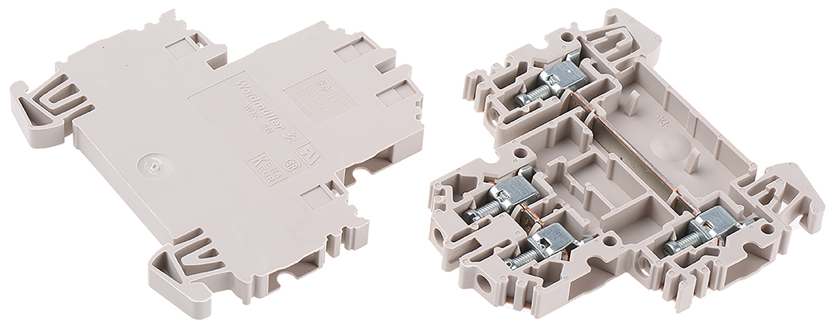 Weidmuller WDK Series Dark Beige Double Level Terminal Block, 4mm², Double-Level, Screw Termination, ATEX, IECEx