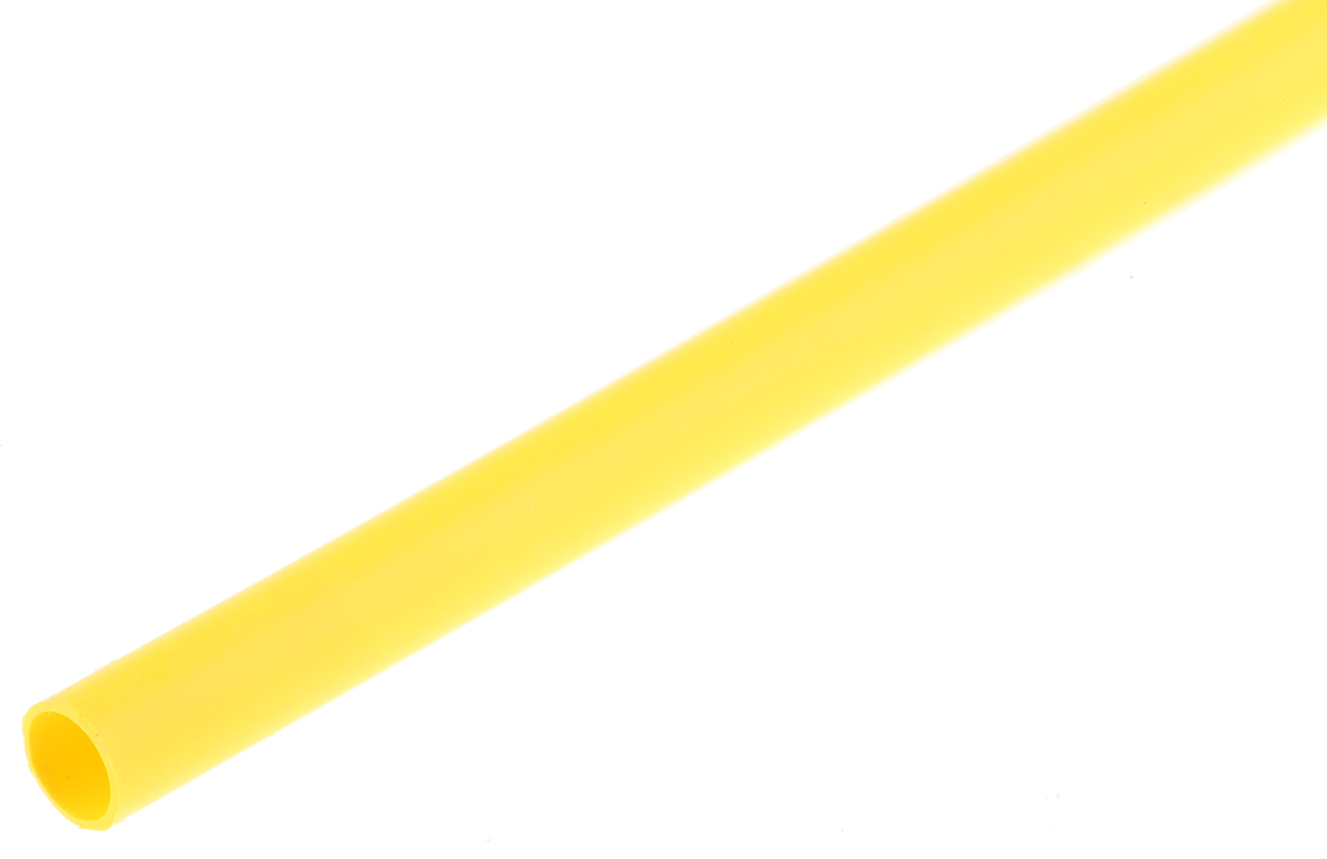 TE Connectivity Heat Shrink Tubing, Yellow 2.4mm Sleeve Dia. x 1.2m Length 2:1 Ratio, RNF-100 Series