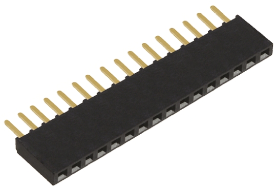 Samtec SSW Series Straight Through Hole Mount PCB Socket, 16-Contact, 1-Row, 2.54mm Pitch, Solder Termination
