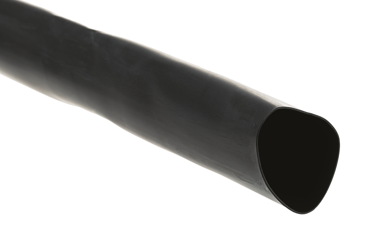 TE Connectivity Adhesive Lined Heat Shrink Tubing, Black 40mm Sleeve Dia. x 1.2m Length 3:1 Ratio, ATUM Series