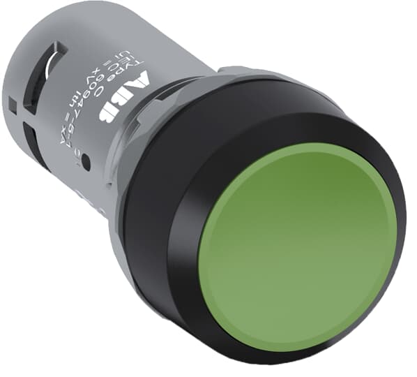 ABB 1SFA6 Series Push Button, Momentary, Flush Mount, 2 NO, Green LED, 300V, IP66, IP67, IP69K