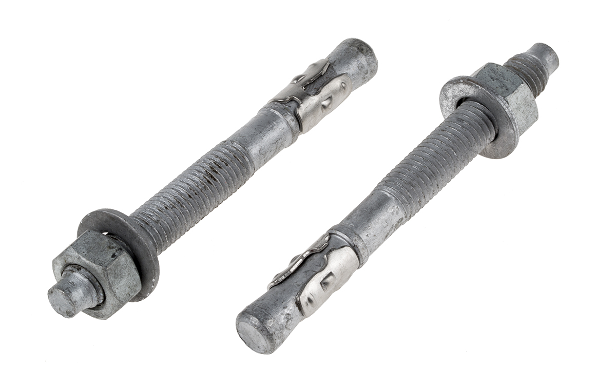 RS PRO Carbon Steel Anchor Bolt M12 x 115mm, 12mm Fixing Hole