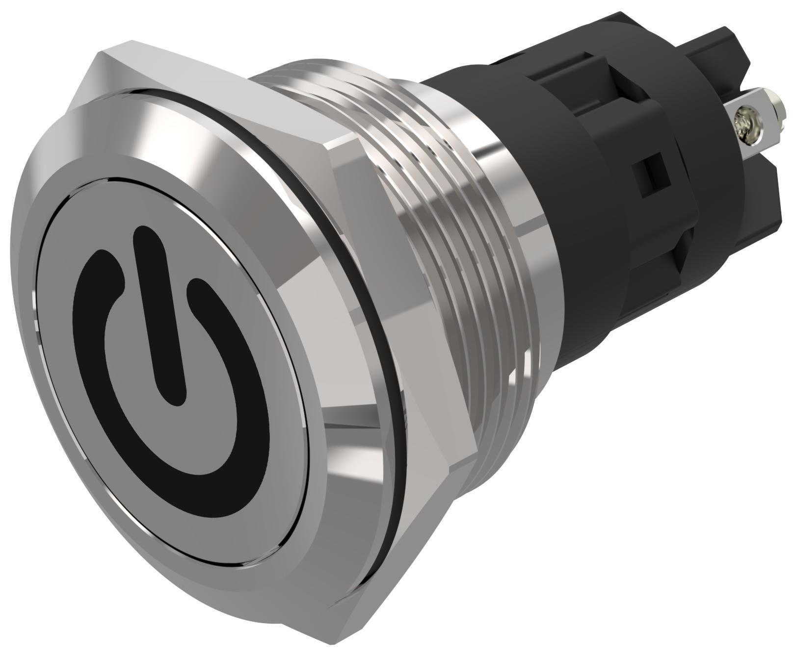 EAO 82 Series Push Button Switch, Latching, Panel Mount, 22.3mm Cutout, SPDT, 240V, IP65, IP67