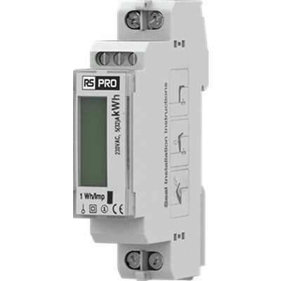 RS PRO 1 Phase LCD Energy Meter