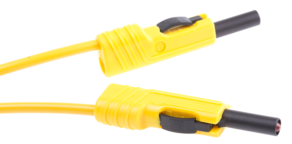 Hirschmann Test & Measurement, 16A, 60V dc, Yellow, 2m Lead Length
