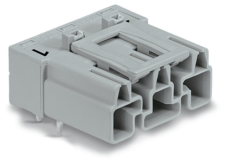 WAGO 770 Series Angled PCB PCB Header, 3 Contact(s), 10 mm Pitch, 1 Row, Shrouded