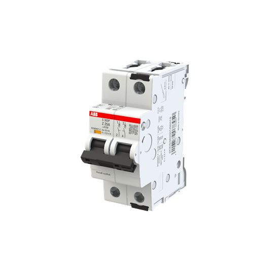 ABB System Pro M Compact S300P MCB, 2P, 25A, Type Z, 415V AC, 125V DC, 25 kA Breaking Capacity