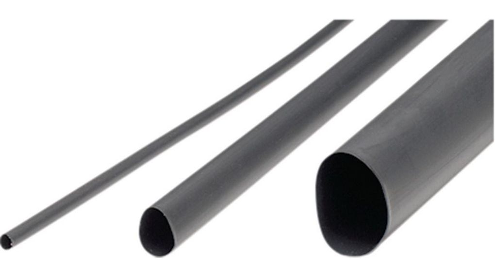 RND Heat Shrink Tube, Grey 12 → 6mm Sleeve Dia. x 5m Length 2:1 Ratio, RND 465 Series