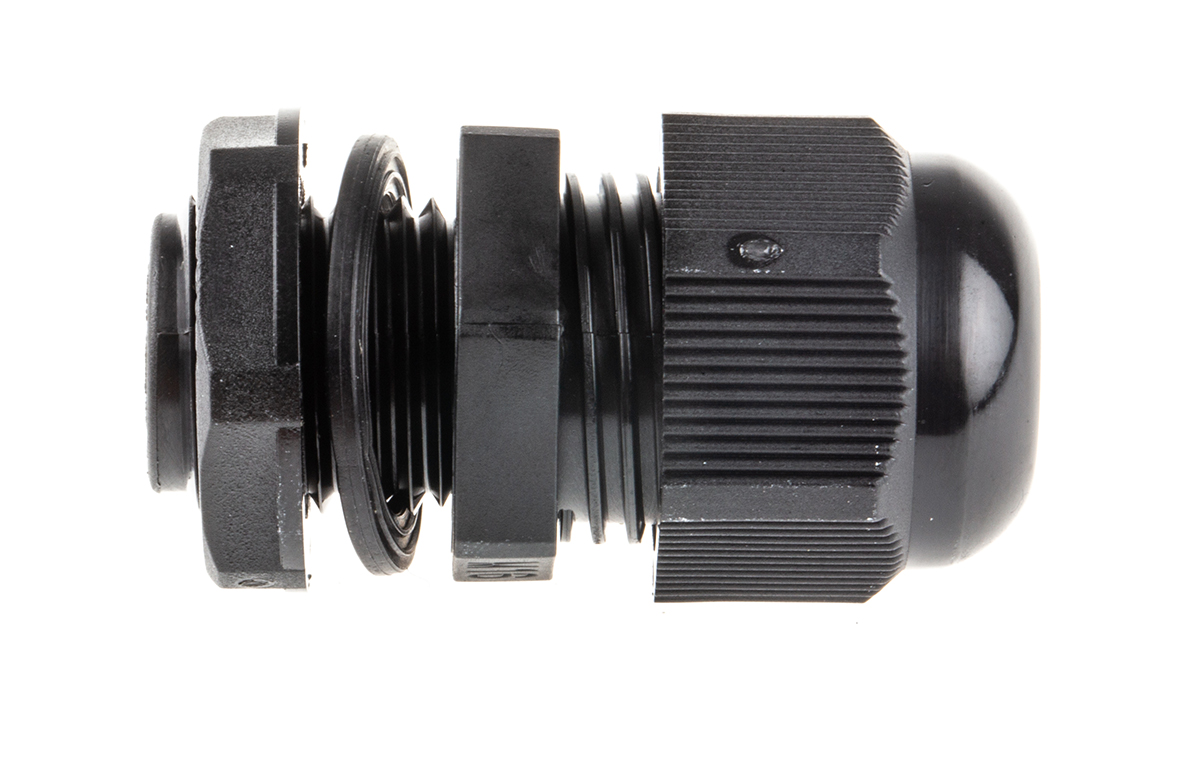 HellermannTyton NGM Series Black Nylon Cable Gland, M16 Thread, 5mm min., 10mm max., IP68