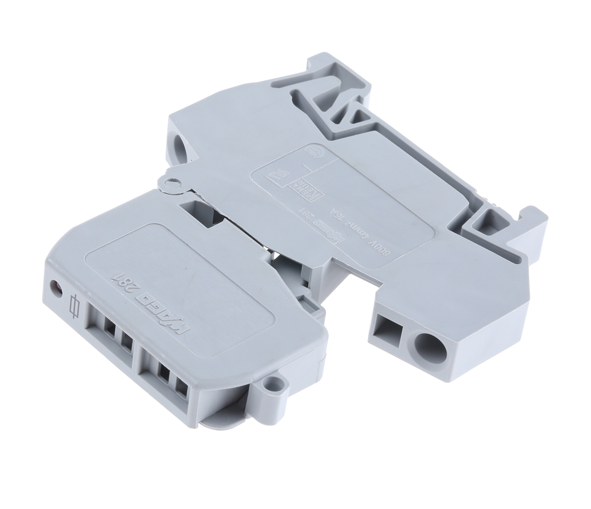 WAGO 281-622/281-541 281 Series Grey, 4mm², Single-Level, Cage Clamp Termination, Fused