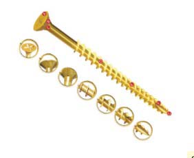 UNIFIX VORTEX Pozidriv Countersunk Steel Wood Screw, Yellow Passivated, Zinc Plated, 6mm Thread, 60mm Length