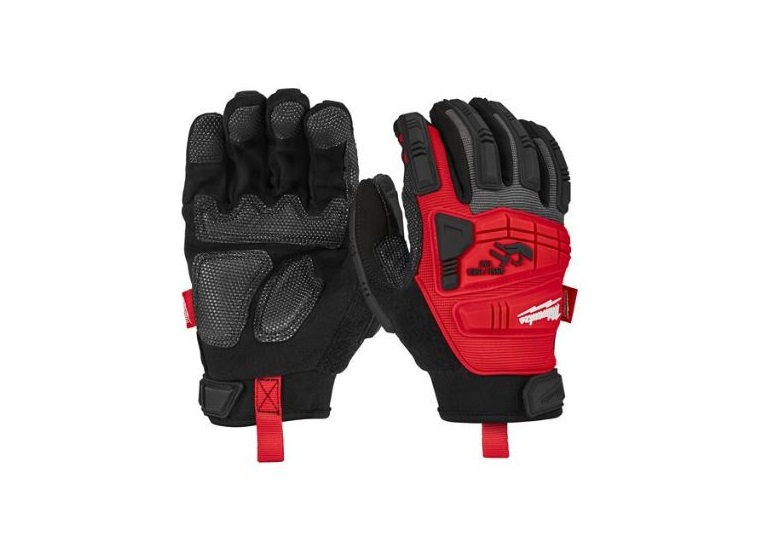 Milwaukee Impact Demolition Red Nylon, Synthetic Leather Glove, Size 10