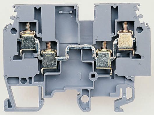 Entrelec 1SNA125479R2500 SNA Series Blue, 4mm², Single-Level, Screw Termination