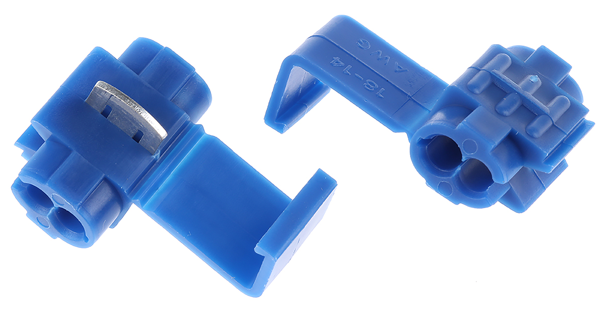 RS PRO Tap Splice Connector, Blue, Insulated, Tin 18 → 14 AWG
