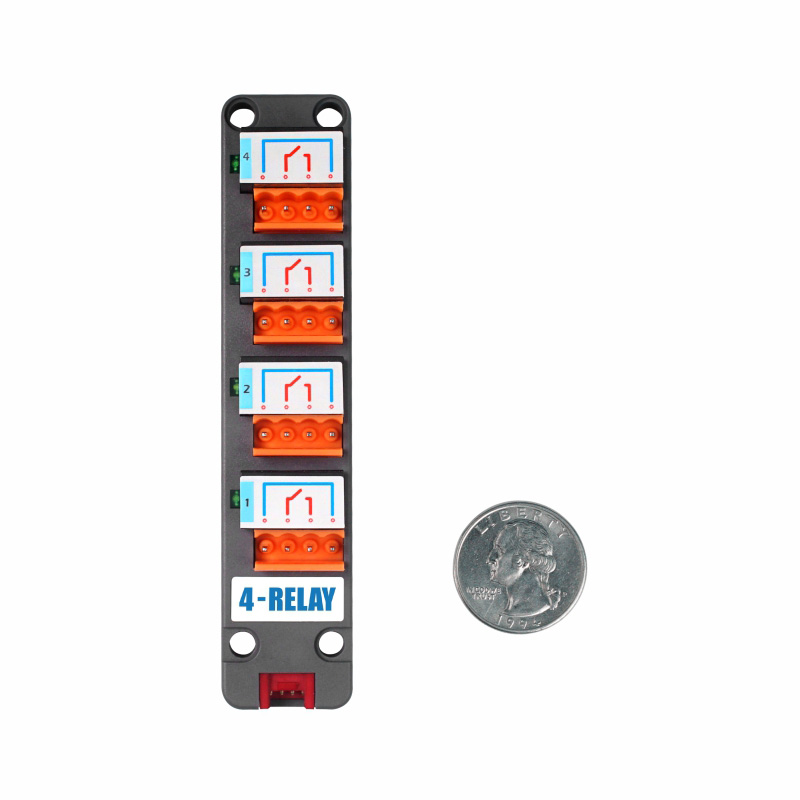 M5Stack U097 4-Relay Unit for use with M5 Core, M5StickC, M5StickV