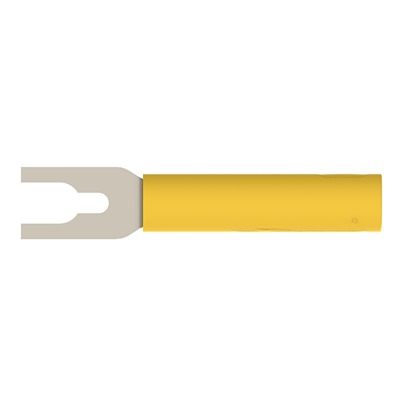 Schutzinger Yellow Female Banana Connector, 4 mm Connector, Cable Lug Termination, 20A, 1kV, Nickel Plating