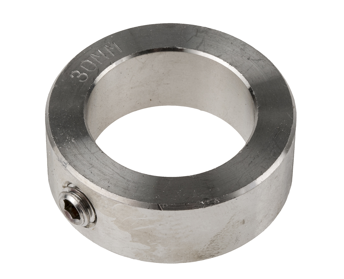 RS PRO Shaft Collar, One Piece, Set Screw, Bore 30mm, OD 45mm, W 16mm, Stainless Steel