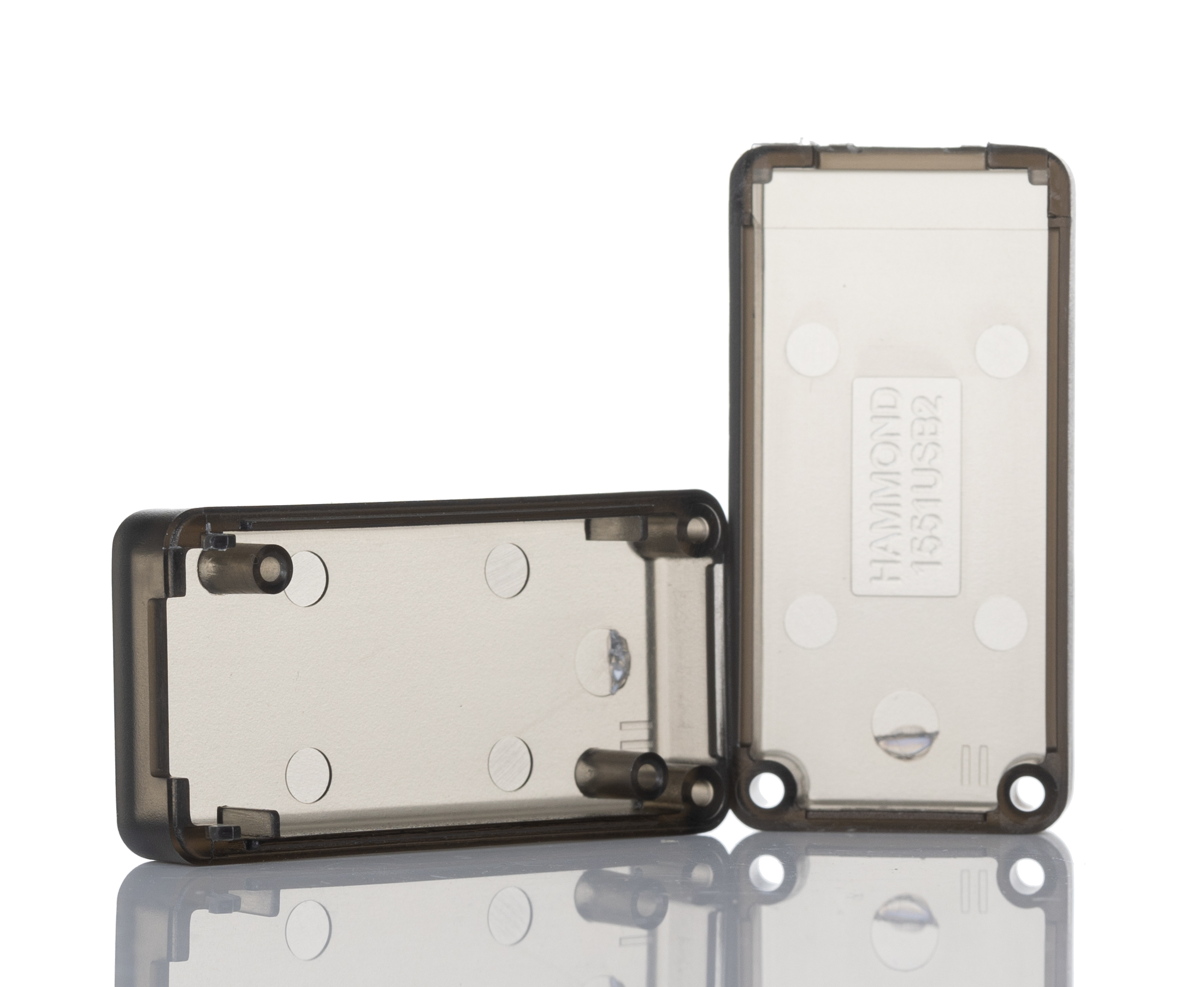 Hammond 1551 Series Smoked Translucent ABS Enclosure, IP54, Smoked Translucent Lid, 50 x 25 x 15mm