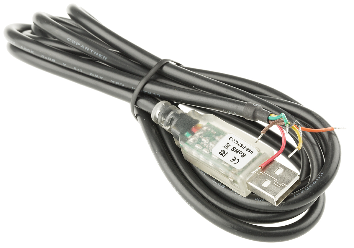 FTDI Chip RS232 USB A Male to Cable End Converter Cable