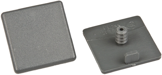 FlexLink Grey Square End Cap, 30 mm Strut Profile, 7.2mm Groove