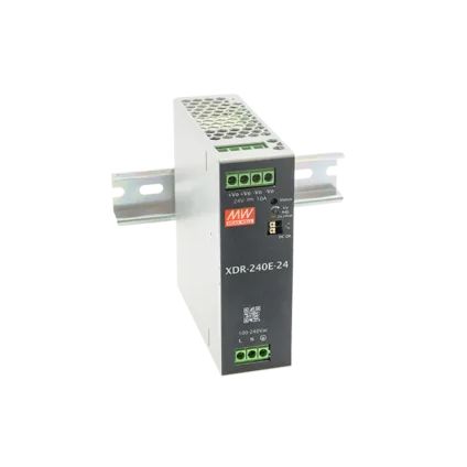 MEAN WELL XDR-240E DIN Rail Power Supply, 85 To 264V ac ac, dc Input, 24V dc Output, 10A Output, 240W