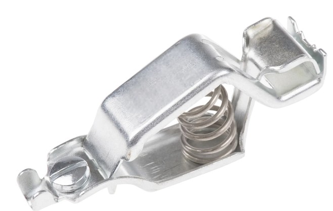 RS PRO Crocodile Clip Heavy Duty Crocodile Clip Connection, Zinc-Plated Steel Contact, 25A, Silver