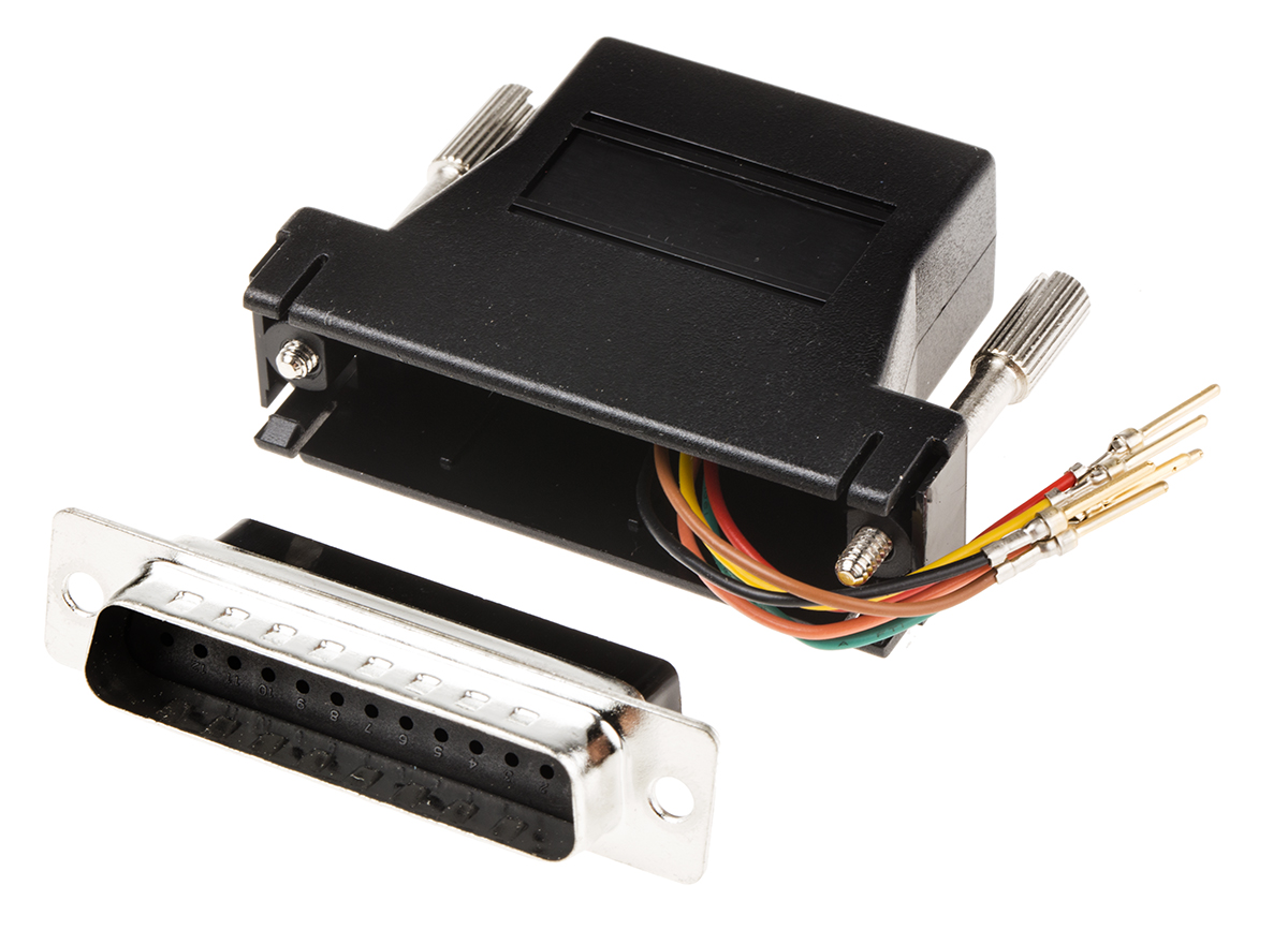 RS PRO D Sub Adapter Male 25 Way D-Sub to Female RJ11