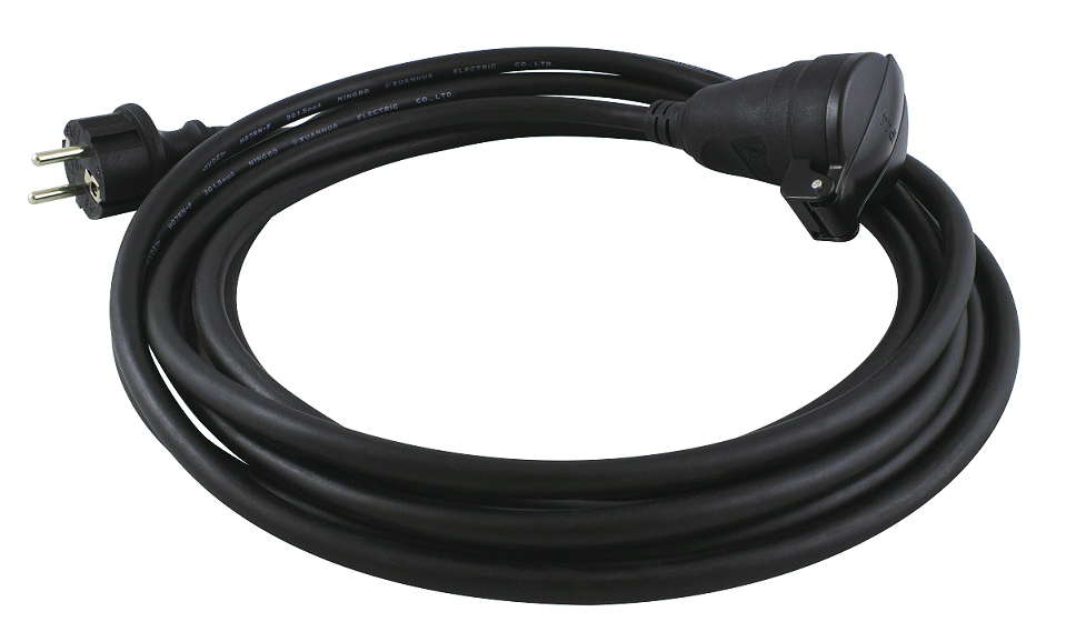 S2Ceb-Groupe Cae Straight CEE 7/7 Plug to Straight 2P+E Socket Extension Lead, 3m