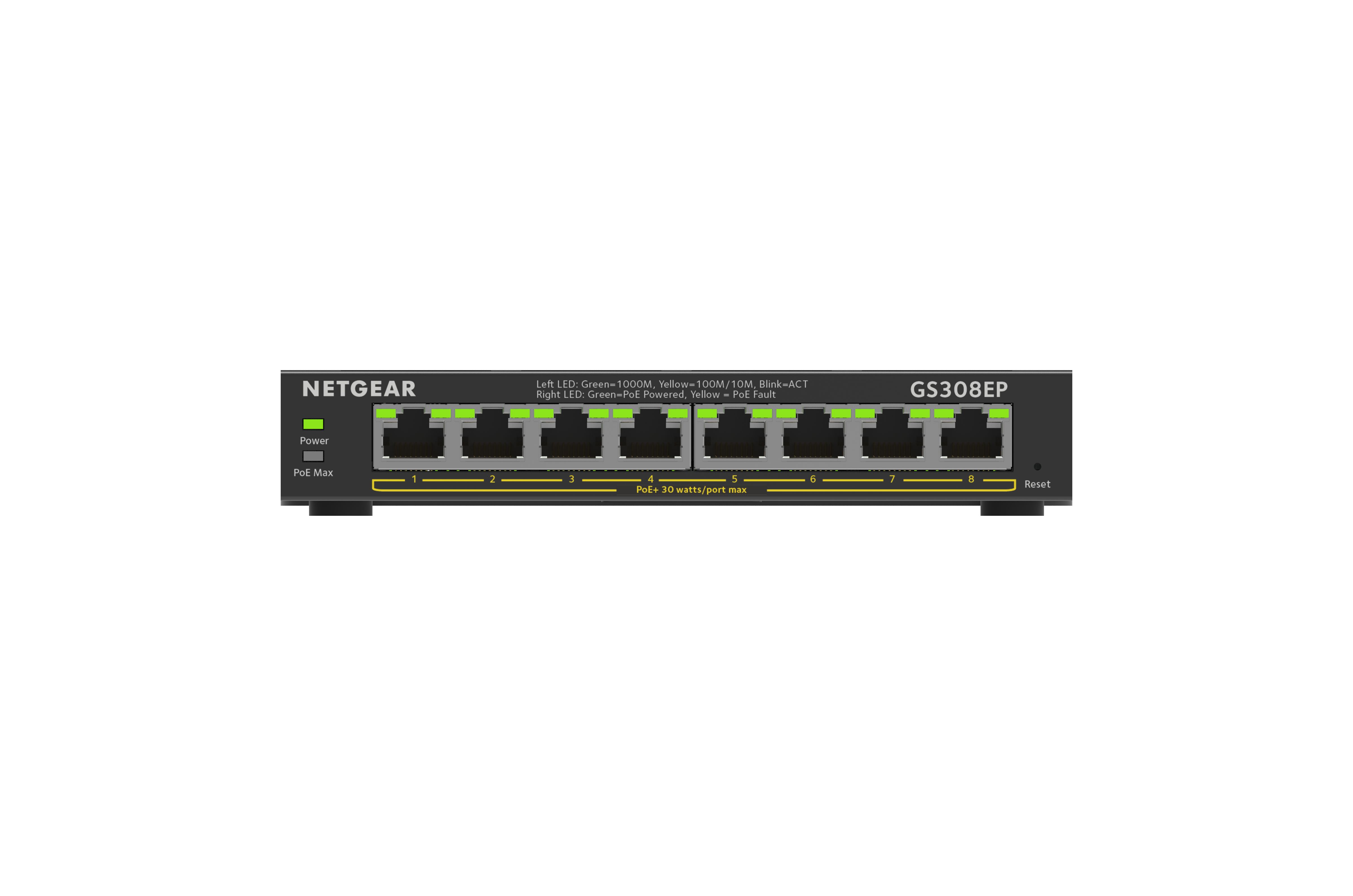 Netgear GS308EP-100UKS, Managed, Smart 8 Port Ethernet Switch With PoE