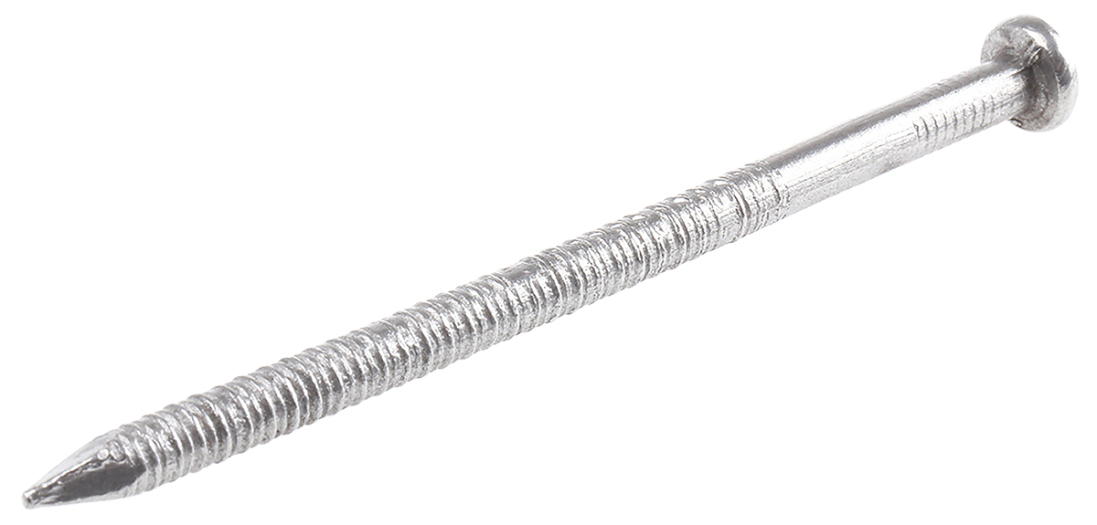 RS PRO Bright Steel Ring Shank Nails; 100mm x 5mm; 500g Bag