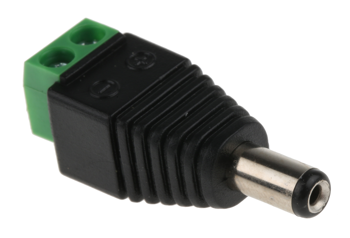 RS PRO DC Plug Rated At 1A, 16 V, Cable Mount, Nickel Plated